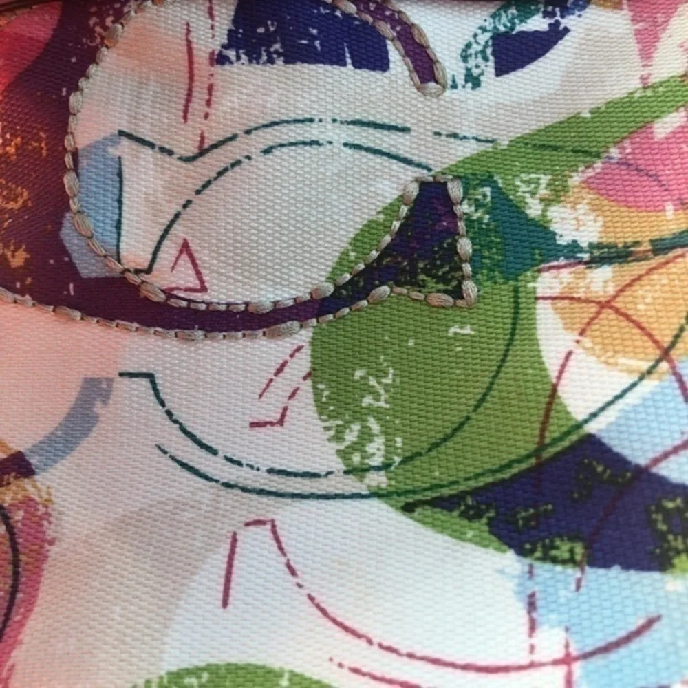 Coach poppy stamped c multicolor tote bag f23382